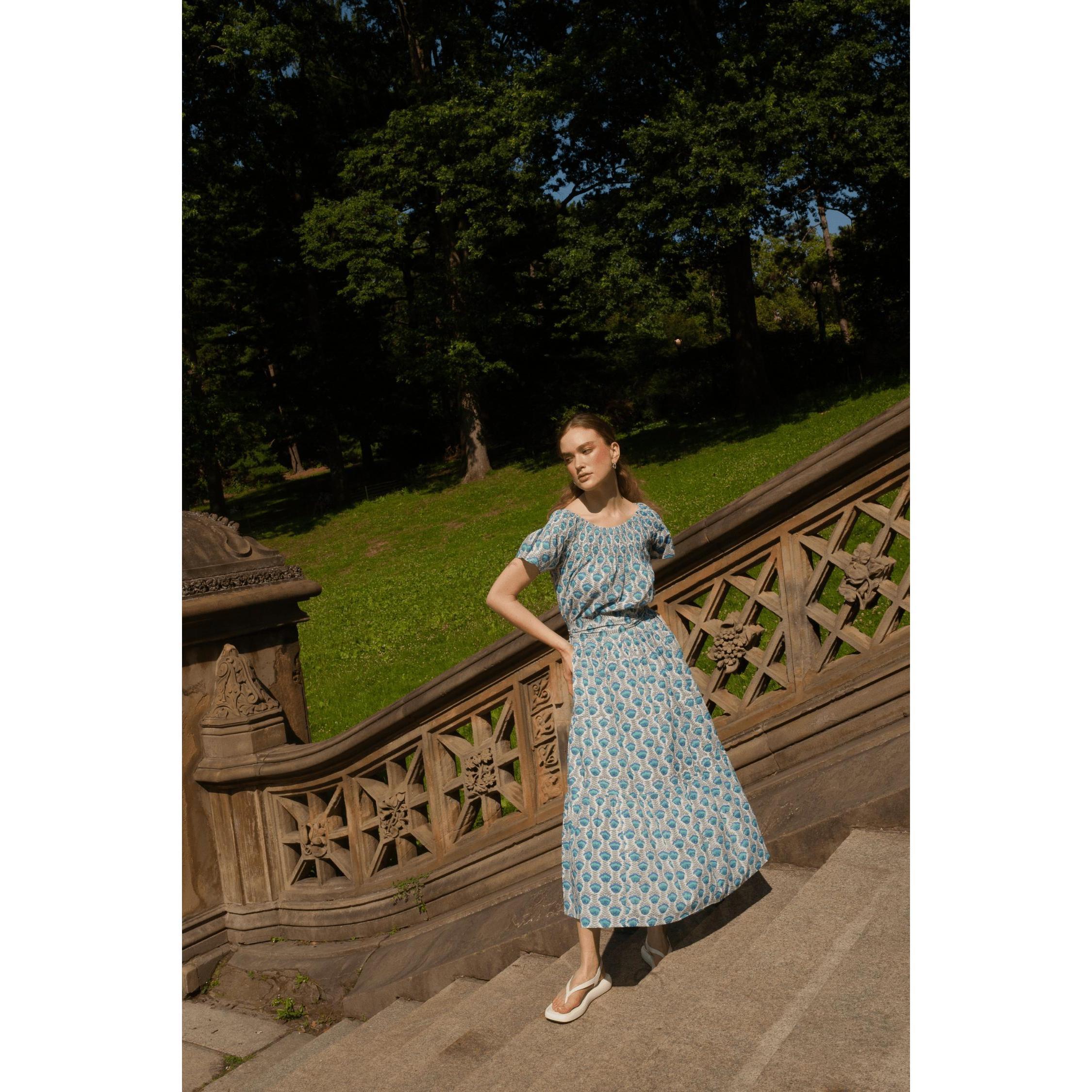 New Guadalupe Design Momposina Tully Dress In Blue